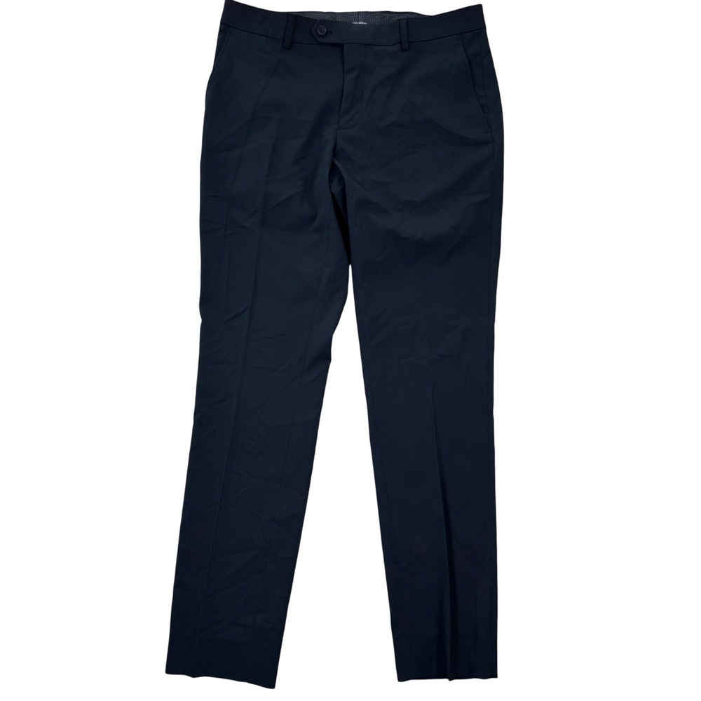 NEW The Savile Row Company Mens 34x32 Avedon Navy Dress Pants Trousers Stretch